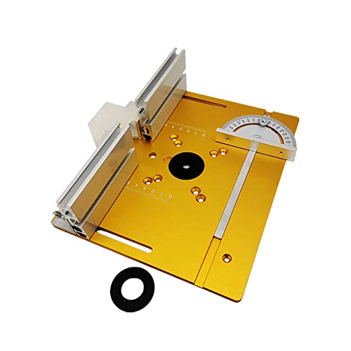 CJNQQJWS 3er-Set Frästisch-Einlegeplatte aus Aluminiumlegierung, Holzfräse, Flip-Board, Trimmmaschine, Gravur-Hilfswerkzeug mit Gehrungsanschlag, Tischkreissäge, Holzbearbeitungsbänke von CJNQQJWS