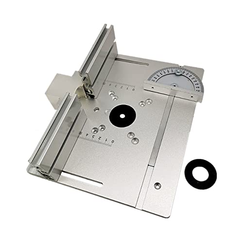 CJNQQJWS 3er-Set Frästisch-Einlegeplatte aus Aluminiumlegierung, Holzfräse, Flip-Board, Trimmmaschine, Gravur-Hilfswerkzeug mit Gehrungsanschlag, Tischkreissäge, Holzbearbeitungsbänke von CJNQQJWS