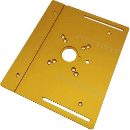 CJNQQJWS Frästisch-Einlegeplatte, Aluminiumlegierung, Holzfräse, Flip-Board, Trimmmaschine, Gravur-Hilfswerkzeug mit Gehrungsanschlag, Tischkreissäge, Holzbearbeitungsbänke, Gold von CJNQQJWS