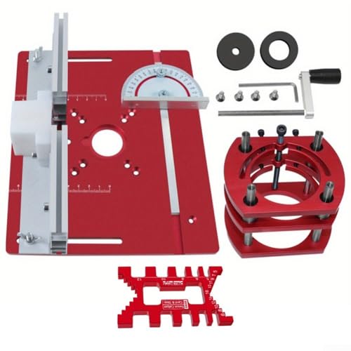 CJNQQJWS Klappplatte für Oberfräsentisch mit Gehrungsanschlagfunktion für präzise Holzschnitte und Trimmen (rot) von CJNQQJWS