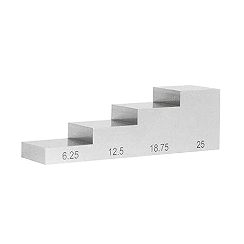 CJNQQJWS Setups, Höhenmessgerät, 4-Stufen-Test, Kalibrierung von Edelstahl, UT-Dicken-Stufenkeil-Ultraschalltest 6,25–25 mm für Oberfräse und Tischkreissäge von CJNQQJWS