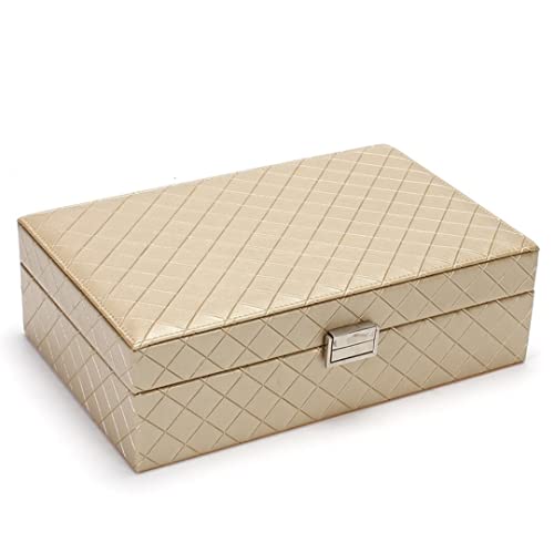 CJPXWCLC Schmuckschatulle, Schmucketui, PU-Leder, Schmuckschatulle, Schmuckaufbewahrungsbox für Halsketten, Ringe, Ohrringe, exquisiter Schmuck-Organizer mit großer Kapazität für Hochzeiten (Farbe: von CJPXWCLC