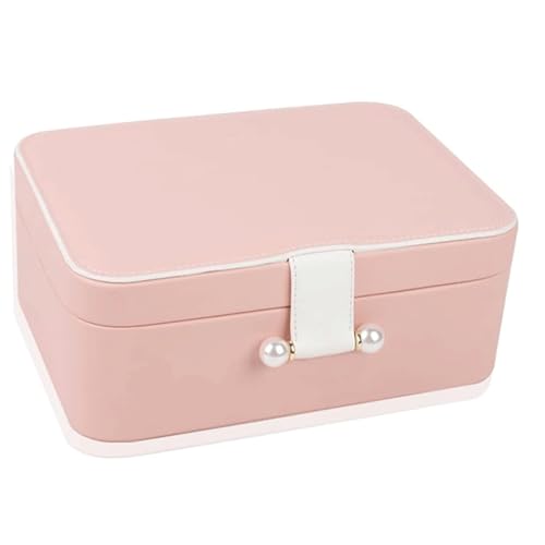 CJPXWCLC Schmuckschatulle, doppellagige Schmuckschatulle, tragbare Schmuckschatulle, Reise-Schmuck-Organizer-Box, Damen, exquisite Schmuck-Aufbewahrungsbox, Geschenk exquisit von CJPXWCLC