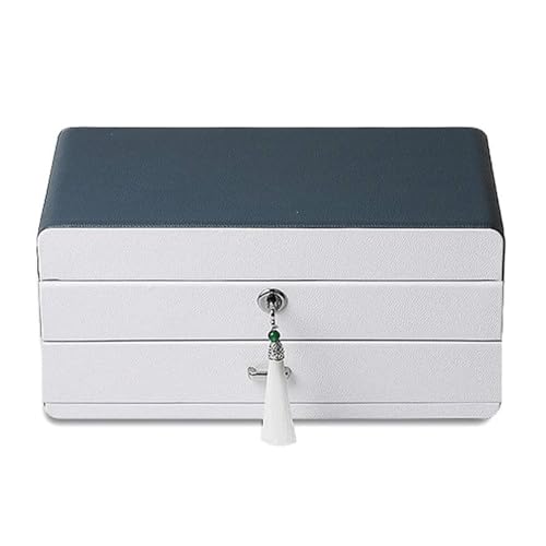 CJPXWCLC Schmuckschatulle, großes Fassungsvermögen, tragbare Schmuckschatulle für Damen, Modeschmuck-Aufbewahrungsbox, Reise-Schmuck-Organizer-Box, Geschenk, exquisit, grün von CJPXWCLC