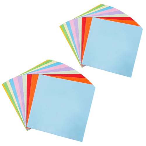 CJZZ 200PCS Origami Papier - Origami Papier 10x10cm Und 14x14cm - Bastelpapier Buntes Papier Faltpapier - Buntes Origami Papier Bastelset，Für DIY Kunst Und Bastelprojekte（10 Farben） von CJZZ