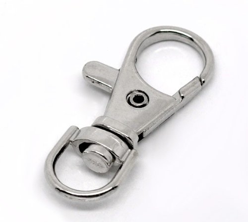 CKB Ltd 20x Small Lobster Detachable Schlüsselanhänger mit Karabinerhaken Swivel Clasps for Key Split Ring Blanks 37x16mm CKB12179 von CKB LTD