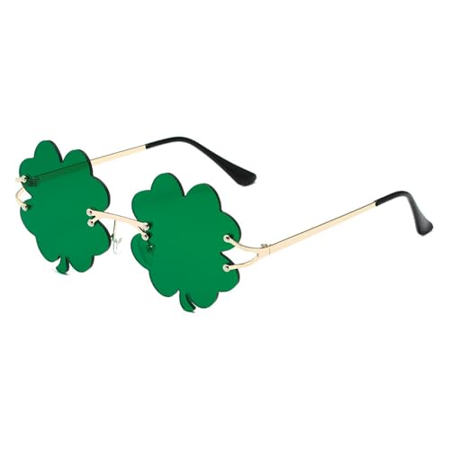 CKCSHI St. Patricks Day Brille, Kleeblatt-Sonnenbrille, St. Patrick's Day irische Sonnenbrille, St. Patrick's Day Brille, grün, St. Patrick's Day Irish Shamrock Sonnenbrille für Damen, Herren, Kinder, von CKCSHI