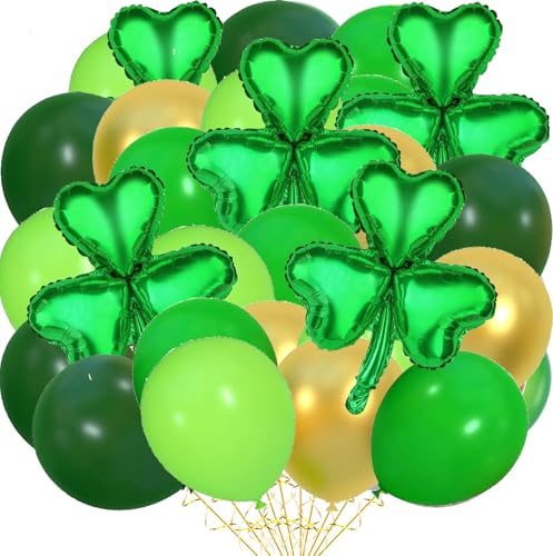 St. Patrick´s Day grüne Kleeblatt-Ballons, St. Patricks-Ballons, Kleeblatt-Ballons, grünes Ballon-Set, St. Patricks, Glückskleeblatt-Ballons für Zuhause, Innen- und Außenbereich, Party-Dekorationen von CKCSHI