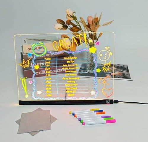 LED-Zeichenbrett für Kinder, 20 x 20 cm, beleuchtetes Zeichenbrett, Transparentes und abwischbares Acryl-Malbrett mit 7 Farbstiften, ideal für Kinder, Jugendliche, Halloween, Thanksgiving und LED-Zeichenbrett für Kinder, 20 x 20 cm, beleuchtetes Zeichenbrett, Transparentes und abwischbares Acryl-Malbrett mit 7 Farbstiften, ideal für Kinder, Jugendliche, Halloween, Thanksgiving und von CKDSA