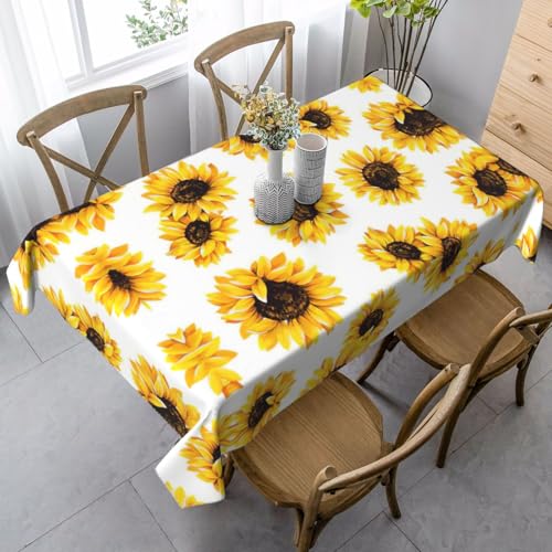 CKGODGF Rechteckige Tischdecke mit Sonnenblumen-Druck, geeignet für den Innen- und Außenbereich, auch für den täglichen Gebrauch geeignet von CKGODGF