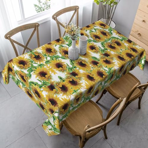 CKGODGF Rechteckige Tischdecke mit Sonnenblumen-Motiv, geeignet für den Innen- und Außenbereich, auch für den täglichen Gebrauch geeignet von CKGODGF