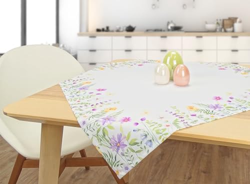 Tischdecke mit sommerlichem Motiv Bedruckt (80 x 80cm, Bunte Blumen) von CKM