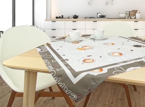 Tischdecke mit sommerlichem Motiv vollflächiger Druck (Cappuccino, 80 x 80cm) von CKM