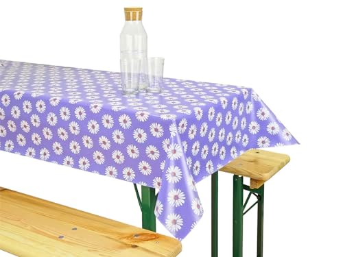 Wachstuch-Tischdecke in Biertischgröße 90 x 260cm (Blumen) von CKM