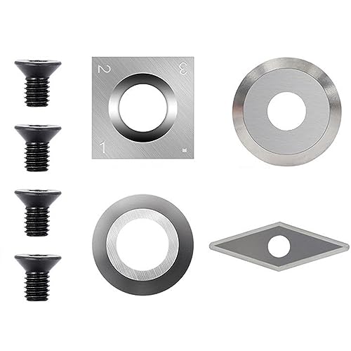 CKQshenKouyicKQ 8 Stück Hartmetall-Einsatzschneider for Holzdrehmaschine, Drehfinisher, Hohlwerkzeug, Diamant-runde quadratische Einsatzklinge von CKQshenKouyicKQ