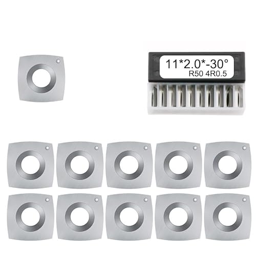 CKQshenKouyicKQ Hartmetall-Einsätze, Fräser, 11 x 11 x 2,0 mm, R50-4R0,5, passend for Spiral-/Helix-Hobelmesserkopf, Drehmaschinen-Drehwerkzeuge(10pcs Without Screw) von CKQshenKouyicKQ