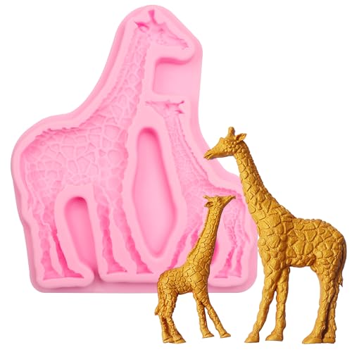 Silikonformen mit Giraffen-Motiv, Safari-Tier-Giraffe, Fondantformen für Kuchendekoration, Süßigkeiten, Cupcake-Topper, Kuchen, Polymerton, Basteln, Epoxidharz von CLCRENES