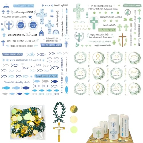 Konfirmation Deko AufkleberKonfirmation Deko Aufkleber,Taufe Konfirmation Kommunion, Premium Sticker Set für Heilige Kommunion, Konfirmation und Taufe - Vielseitig einsetzbares Dekoratives,4 Aufkleber Konfirmation Deko AufkleberKonfirmation Deko Aufkleber,Taufe Konfirmation Kommunion, Premium Sticker Set für Heilige Kommunion, Konfirmation und Taufe - Vielseitig einsetzbares Dekoratives,4 Aufkleber von CLDURHGE