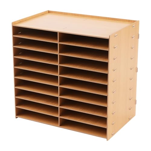 Dokumentenablage Schreibtisch-Organizer Papierablage, Ablagefächer stapelbar Holz, Dokumentenhalter, Briefablage, Papierablage für Schreibtisch Organizer von CLEADONG