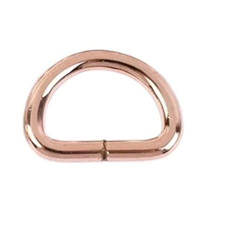 CLENEA 10 Stück 20/25/32/38 mm D-Lock-Up-Metallschnallen for Gurtband, Taschengurt, Einsteller, Schnallenverschlüsse, DIY-Hardware(Rose Gold,25mm) von CLENEA