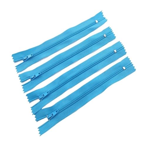 CLENEA 10 Stück 3# 7,5 cm – 60 cm (3 – 24 Zoll) geschlossener Nylon-Spiralreißverschluss, geeignet for Kleidung, 20 Farben, Reißverschlüsse for Nähen(Blue,12.5cm) von CLENEA