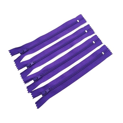 CLENEA 10 Stück 3# 7,5 cm – 60 cm (3 – 24 Zoll) geschlossener Nylon-Spiralreißverschluss, geeignet for Kleidung, 20 Farben, Reißverschlüsse for Nähen(Deep Purple,50cm) von CLENEA