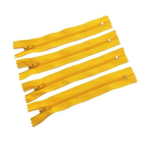 CLENEA 10 Stück 3# 7,5 cm – 60 cm (3 – 24 Zoll) geschlossener Nylon-Spiralreißverschluss, geeignet for Kleidung, 20 Farben, Reißverschlüsse for Nähen(Golden,30cm) von CLENEA