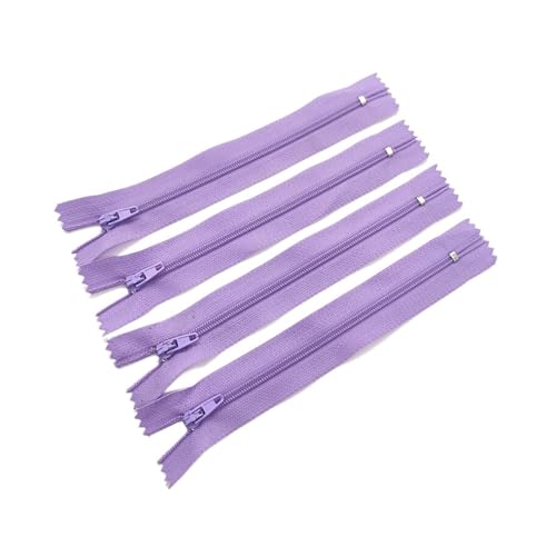 CLENEA 10 Stück 3# 7,5 cm – 60 cm (3 – 24 Zoll) geschlossener Nylon-Spiralreißverschluss, geeignet for Kleidung, 20 Farben, Reißverschlüsse for Nähen(Light Purple,15cm) von CLENEA