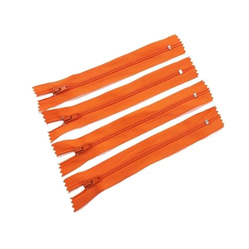 CLENEA 10 Stück 3# 7,5 cm – 60 cm (3 – 24 Zoll) geschlossener Nylon-Spiralreißverschluss, geeignet for Kleidung, 20 Farben, Reißverschlüsse for Nähen(Orange,10cm) von CLENEA