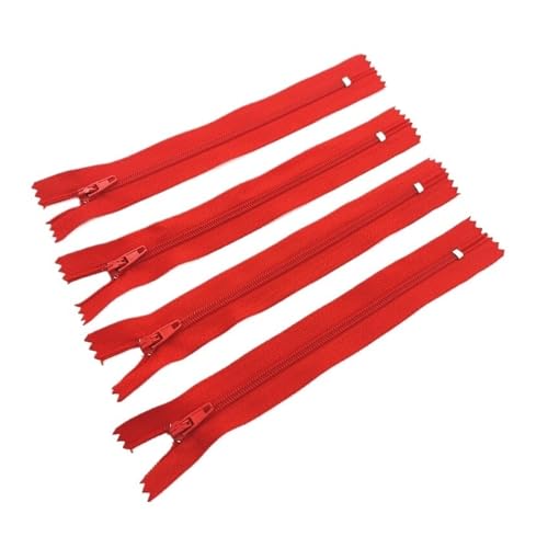 CLENEA 10 Stück 3# 7,5 cm – 60 cm (3 – 24 Zoll) geschlossener Nylon-Spiralreißverschluss, geeignet for Kleidung, 20 Farben, Reißverschlüsse for Nähen(Red,10cm) von CLENEA