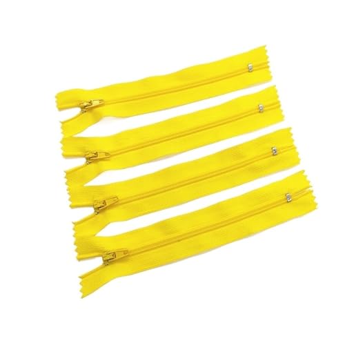 CLENEA 10 Stück 3# 7,5 cm – 60 cm (3 – 24 Zoll) geschlossener Nylon-Spiralreißverschluss, geeignet for Kleidung, 20 Farben, Reißverschlüsse for Nähen(Yellow,10cm) von CLENEA