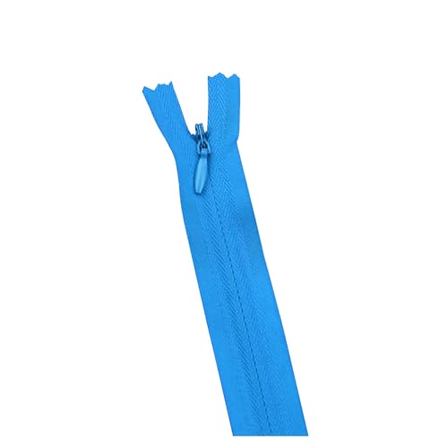 CLENEA 10 Teile/Paket 28cm 35cm -60cm 3# Unsichtbarer Reißverschluss Nylon Spule Reißverschluss for DIY Handarbeit Tuch Nähzubehör(Blue,28cm) von CLENEA