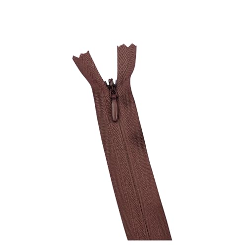 CLENEA 10 Teile/Paket 28cm 35cm -60cm 3# Unsichtbarer Reißverschluss Nylon Spule Reißverschluss for DIY Handarbeit Tuch Nähzubehör(Brown,28cm) von CLENEA