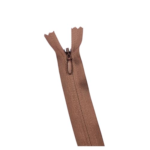 CLENEA 10 Teile/Paket 28cm 35cm -60cm 3# Unsichtbarer Reißverschluss Nylon Spule Reißverschluss for DIY Handarbeit Tuch Nähzubehör(Coffee,40cm) von CLENEA