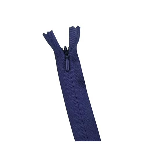 CLENEA 10 Teile/Paket 28cm 35cm -60cm 3# Unsichtbarer Reißverschluss Nylon Spule Reißverschluss for DIY Handarbeit Tuch Nähzubehör(Dark Blue,45cm) von CLENEA