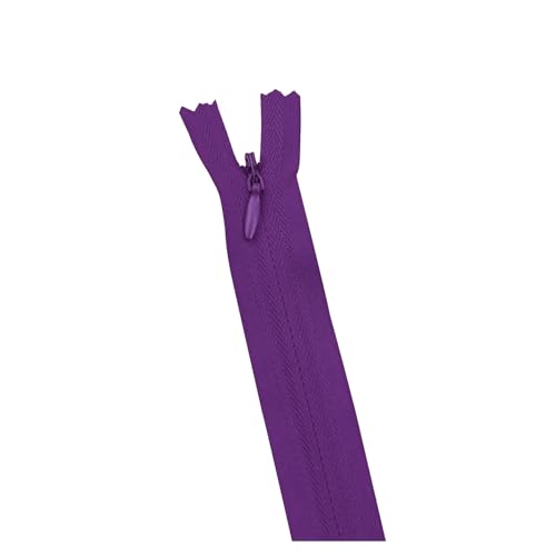 CLENEA 10 Teile/Paket 28cm 35cm -60cm 3# Unsichtbarer Reißverschluss Nylon Spule Reißverschluss for DIY Handarbeit Tuch Nähzubehör(Dark Purple,45cm) von CLENEA