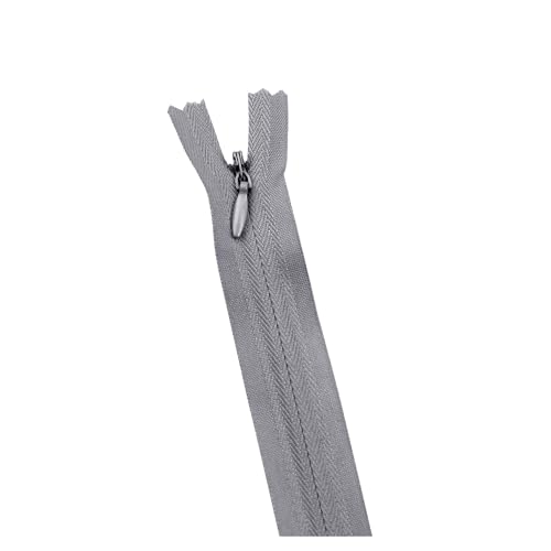 CLENEA 10 Teile/Paket 28cm 35cm -60cm 3# Unsichtbarer Reißverschluss Nylon Spule Reißverschluss for DIY Handarbeit Tuch Nähzubehör(Gray,35cm) von CLENEA