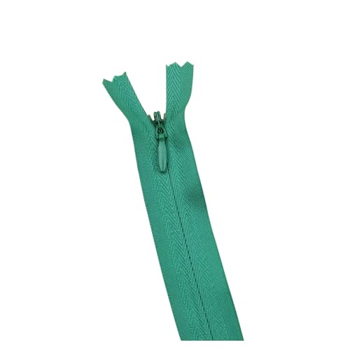 CLENEA 10 Teile/Paket 28cm 35cm -60cm 3# Unsichtbarer Reißverschluss Nylon Spule Reißverschluss for DIY Handarbeit Tuch Nähzubehör(Green,35cm) von CLENEA