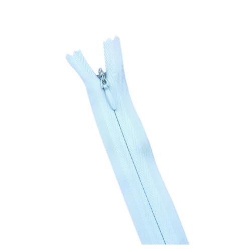 CLENEA 10 Teile/Paket 28cm 35cm -60cm 3# Unsichtbarer Reißverschluss Nylon Spule Reißverschluss for DIY Handarbeit Tuch Nähzubehör(Light Blue,45cm) von CLENEA