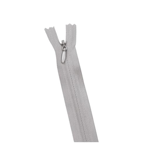 CLENEA 10 Teile/Paket 28cm 35cm -60cm 3# Unsichtbarer Reißverschluss Nylon Spule Reißverschluss for DIY Handarbeit Tuch Nähzubehör(Light Gray,35cm) von CLENEA