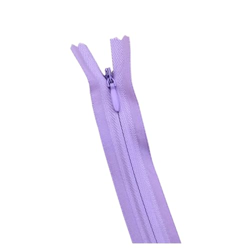 CLENEA 10 Teile/Paket 28cm 35cm -60cm 3# Unsichtbarer Reißverschluss Nylon Spule Reißverschluss for DIY Handarbeit Tuch Nähzubehör(Light Purple,40cm) von CLENEA