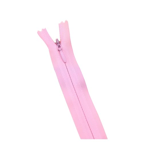 CLENEA 10 Teile/Paket 28cm 35cm -60cm 3# Unsichtbarer Reißverschluss Nylon Spule Reißverschluss for DIY Handarbeit Tuch Nähzubehör(Light Rose red,45cm) von CLENEA