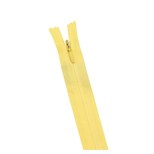 CLENEA 10 Teile/Paket 28cm 35cm -60cm 3# Unsichtbarer Reißverschluss Nylon Spule Reißverschluss for DIY Handarbeit Tuch Nähzubehör(Yellow,50cm) von CLENEA