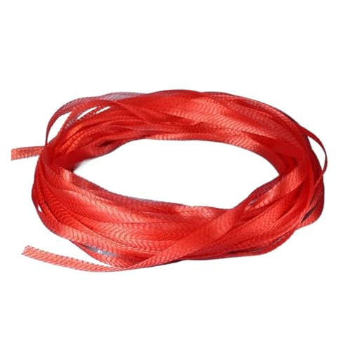 CLENEA 100 Meter Schneiden Netzbeutel Halbzeuge Supermarkt Nuss Gemüseverpackung Netzbeutel Nylon elastische Schrumpfnetzabdeckung(Red) von CLENEA