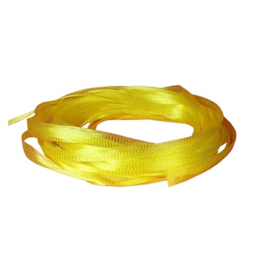 CLENEA 100 Meter Schneiden Netzbeutel Halbzeuge Supermarkt Nuss Gemüseverpackung Netzbeutel Nylon elastische Schrumpfnetzabdeckung(Yellow) von CLENEA