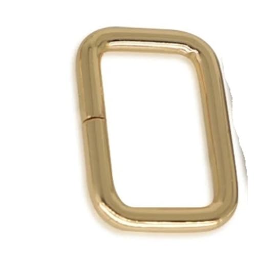 CLENEA 100 Stück Metall verdickte Handtasche Leder Taschengurt Gürtel Gurtband Kette Rechteck Quadrat Lock Up Schnalle Verschluss DIY(Gold,15x10mm) von CLENEA