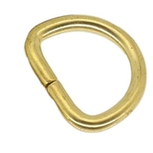 CLENEA 2 Stück Massive Messing D-Ringe Schnallen for Taschengurt, Gürtel, Geldbörse, Gurtband, 10–38 mm Innenbreite, Lederhandwerk, DIY(13mm) von CLENEA