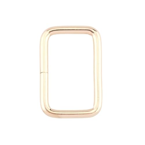 CLENEA 5 Stücke Verdickte Handtasche Leder Taschengurt Gürtel Gurtband Kette Rechteck Quadrat OD Lock Up Schnalle Verschluss DIY(Gold,3.8mm x 20mm x 15mm) von CLENEA