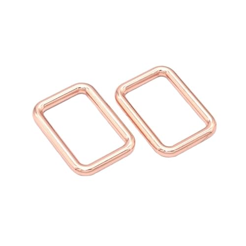 CLENEA 6 Stück Metall Rechteck Lock Up Gürtelschnalle Slider Connector Square Lock Up Verstellbare Schnalle Slide Buckle Geldbörse Verschluss(Rose Gold) von CLENEA