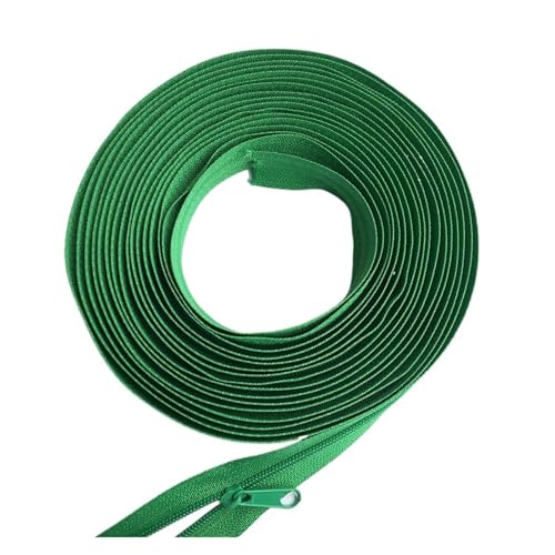 CLENEA Lange Nylon-Spulenreißverschlüsse, 3 Meter, mit 6 Reißverschlussschiebern for maßgeschneiderte DIY-Näharbeiten, Quiltbezug, Taschenreißverschluss(Green) von CLENEA